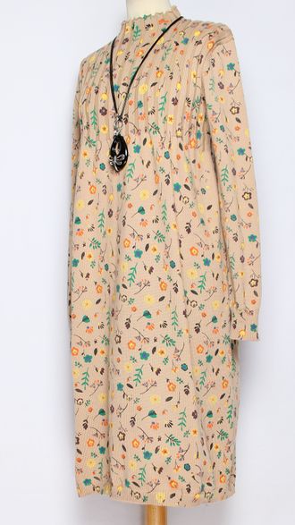 ПЛАТЬЕ БОХО хлопок "ПРОВАНС" бежевое, т.бежевое р.46-54