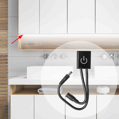 APEYRON Выкл. сенсорный 12/24V 72/144W 6А вход. кабель 100мм выход.200мм 30x8х38 04-07