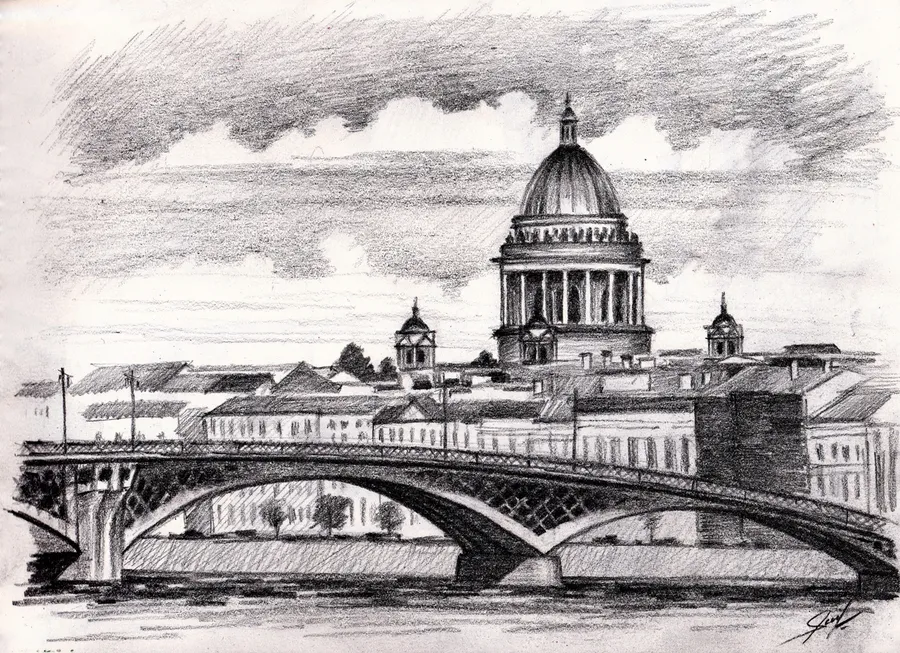 Яшков А Н  "Вид на  Исаакиевский  собор(3)"