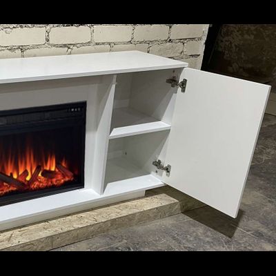 Линейный электрокамин Майами WT с очагом Vision 42 LOG LED