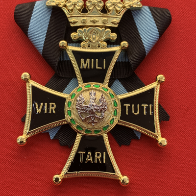 Орден Виртути Милитари или Военного Достоинства 1-й степени с бантом из муаровой ленты. Полноразмерная копия LUX! Лот № 61.