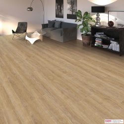 Декор ламината Haro Tritty 100 Gran Via Дуб Элеганза Пуро 541517 в интерьере гостиной