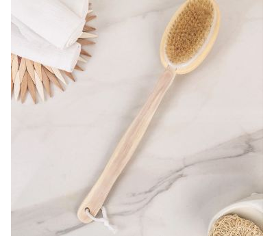 Щётка банная с ручкой и массажёром, натуральная щетина