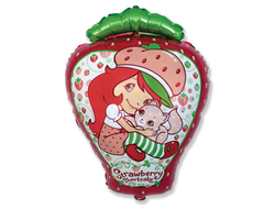 Фольгированный шар "Клубничка с котенком"