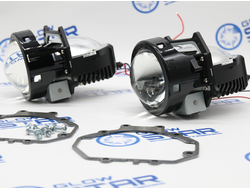 Набор Bi-Led линз Kia Magentis 2 MG (2005 - 2010) Aozoom A3+ New с переходными рамками (ремкомплект)