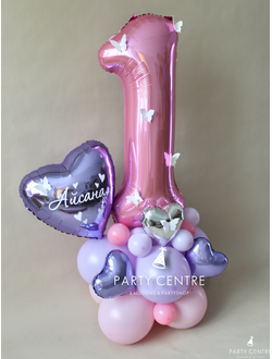 Стойка с цифрой и бабочками