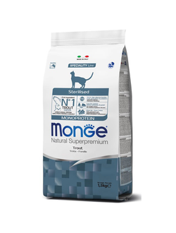 Корм для стерилизованных кошек Monge (Монж) с форелью 1,5 кг