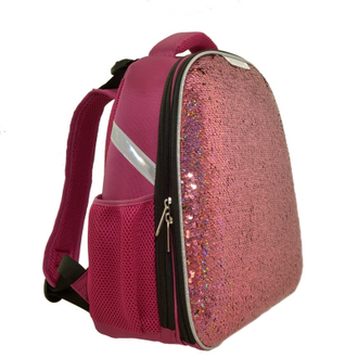 Школьный рюкзак №1School Sparkle Miracle Pink с ортопедической спинкой и двусторонними пайетками (розовый)