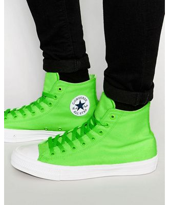Converse neon green deals
