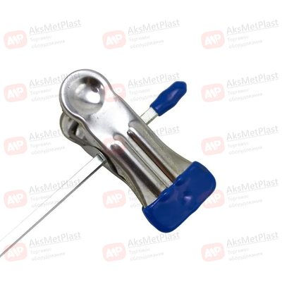 8871B Вешалка с зажимами брючная металлическая синяя L=280 мм