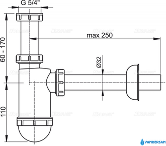 Сифон для раковины Alcaplast A430