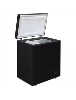 Морозильный ларь с глухой крышкой, цвет черный, объем 145 литров, на панели терморегулятор