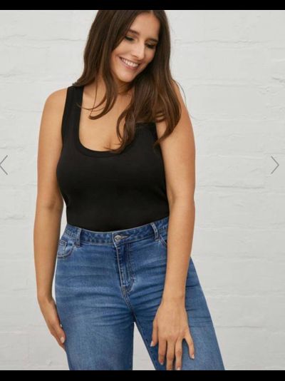 Черная женская майка большого размера