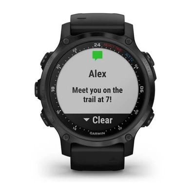 Умные часы Garmin Descent MK2S угольно-серый корпус с DLC-покрытием, черный силиконовый ремешок 010-02403-04