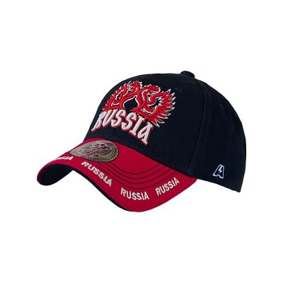 Бейсболка РОССИЯ детская черно-красная (52-54) 10152
