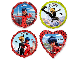 шар с гелием 18"/46 см леди Баг и супер Кот (на выбор)