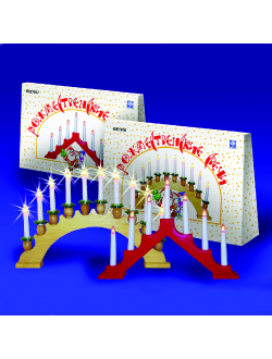 Гирлянда-горка "Свечи", деревянная подставка, 10 свечей