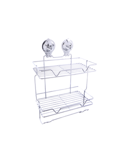 463-834 VETTA Полка двойная, хром, вакуумное крепление, 230*134*329мм