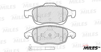 Колодки передние (155х64х57) Citroen/Peugeot(ATE) MILES аналог 425425