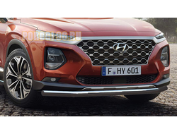 Защита переднего бампера  D 60,3 для Hyundai Santa Fe (2018-2021)