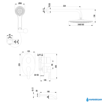 Смеситель для ванны Atlantiss LM3222C