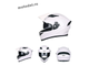 Мотошлем JK SX09 интеграл (шлем) с очками, белый
