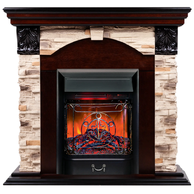 Dublin Lux WT/Rock AO с электроочагом Majestic Lux Black RC