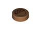 Tile, Round 1 x 1 with Acorn Pattern, Medium Nougat (98138pb070 / 6179569 / 6395410)