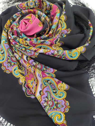 Павловопосадский платок Восточные сладости 1429-18