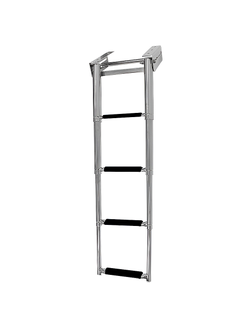 Трап телескопический выдвижной, 4 черных ступени (ширина 290 мм.)