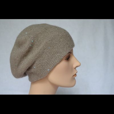 Ореховый женский берет вязаный Vizio Италия 6943