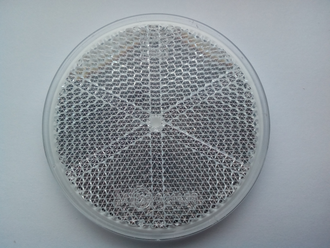 Катафот круглый fi 61мм белый (липучка)