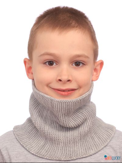 Шарф(снуд)  22-33 двойной, цвет серый размер 2