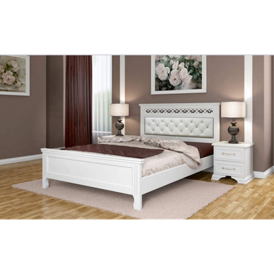 Кровать "Грация" античный белый из массива (Браво) в Липецке