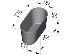 Хлебная форма Л7 овал 220 х 110 х 115 мм