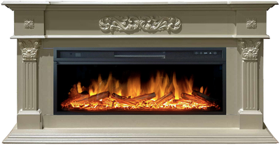 Линейный электрокамин Лидс SL с очагом Vision 42 LOG LED