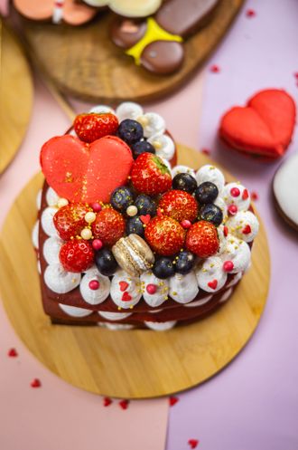 Торт ягодное сердечко