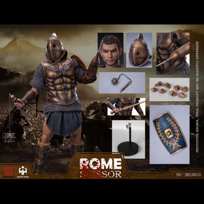 Римский гладиатор скисор (арбелас) в золотой броне - Коллекционная ФИГУРКА 1/6 Imperial Army Hunting Ground Fighter SCISSOR Gold Edition (HH18035) - HHMODEL &amp; HAOYUTOYS