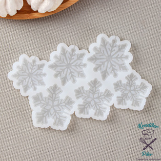 Силиконовая форма «Снежинки», 17×10×0,8 см, d=5 см, d=4,5 см, цвет прозрачный