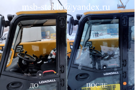 Вклейка дверного верхнего стекла на JCB Loadall 527-58