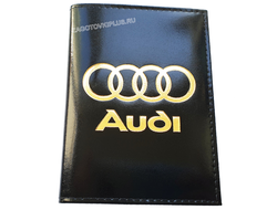 Кожаная обложка для авто документов с логотипом авто