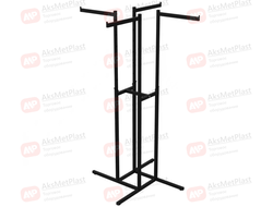 SR004 Вешало напольное для одежды 4 прямых кронштейна регулируемых цвет: черный шагрень