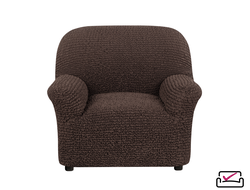 Чехол на кресло Микрофибра Черный Шоколад. Бренд Еврочехол