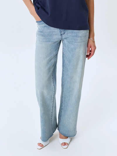 Женские джинсы прямые с деликатной варкой