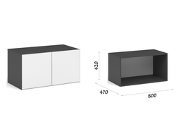 Спальня ЧИКАГО -  Антресоль 2д Антрацит/Белый