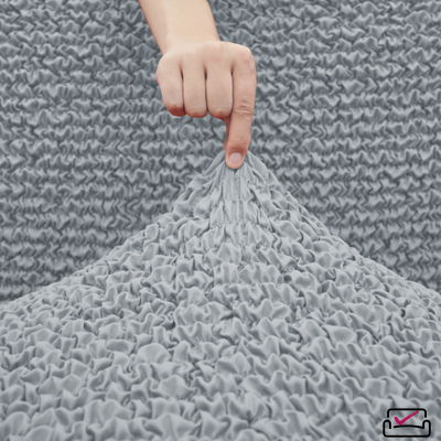 Чехол на 2хм диван Микрофибра Жемчужный. Защита для мягкой мебели от животных.