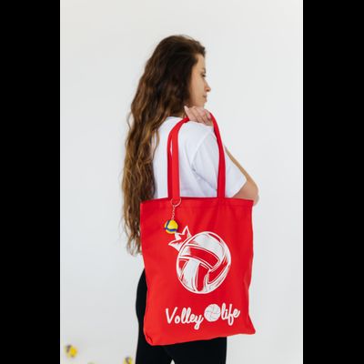 Холщовая сумка красная "МЯЧ"