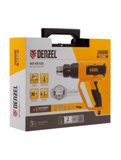 Фен технический HG-2000E, 2000 Вт, 2 режима, LCD дисплей Denzel