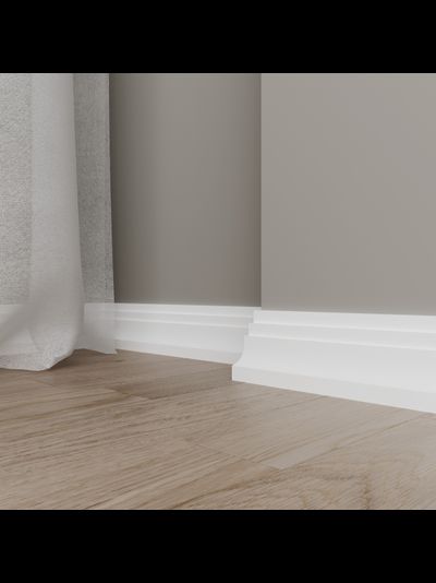 Потолочный карниз Ultrawood CR0027, из ЛДФ-декора, под покраску, 2.44 м.