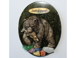 МАГНИТ МЕДВЕДЬ С РЫБОЙ, ЗМЕЕВИК С САМОЦВЕТАМИ АМ-111. ОПТ